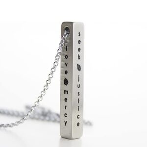 “Seek Justice” Stainless Steel Necklace.     NWOR